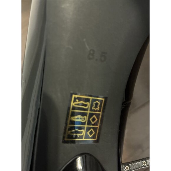 JEFFREY CAMPBELL Resilient Pointed Toe Pump In Black Patent Strappy Heels 8.5 - Picture 6 of 8